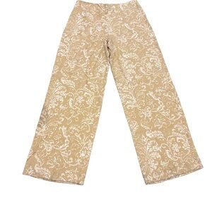 NWT! Tommy Bahama Tan Floral Pants. Size 8